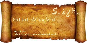 Sallai Árpád névjegykártya