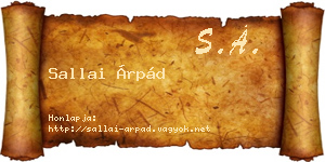 Sallai Árpád névjegykártya